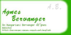 agnes bervanger business card